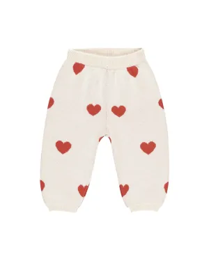 QUINCY MAE HEART KNIT PANTS || NATURAL
