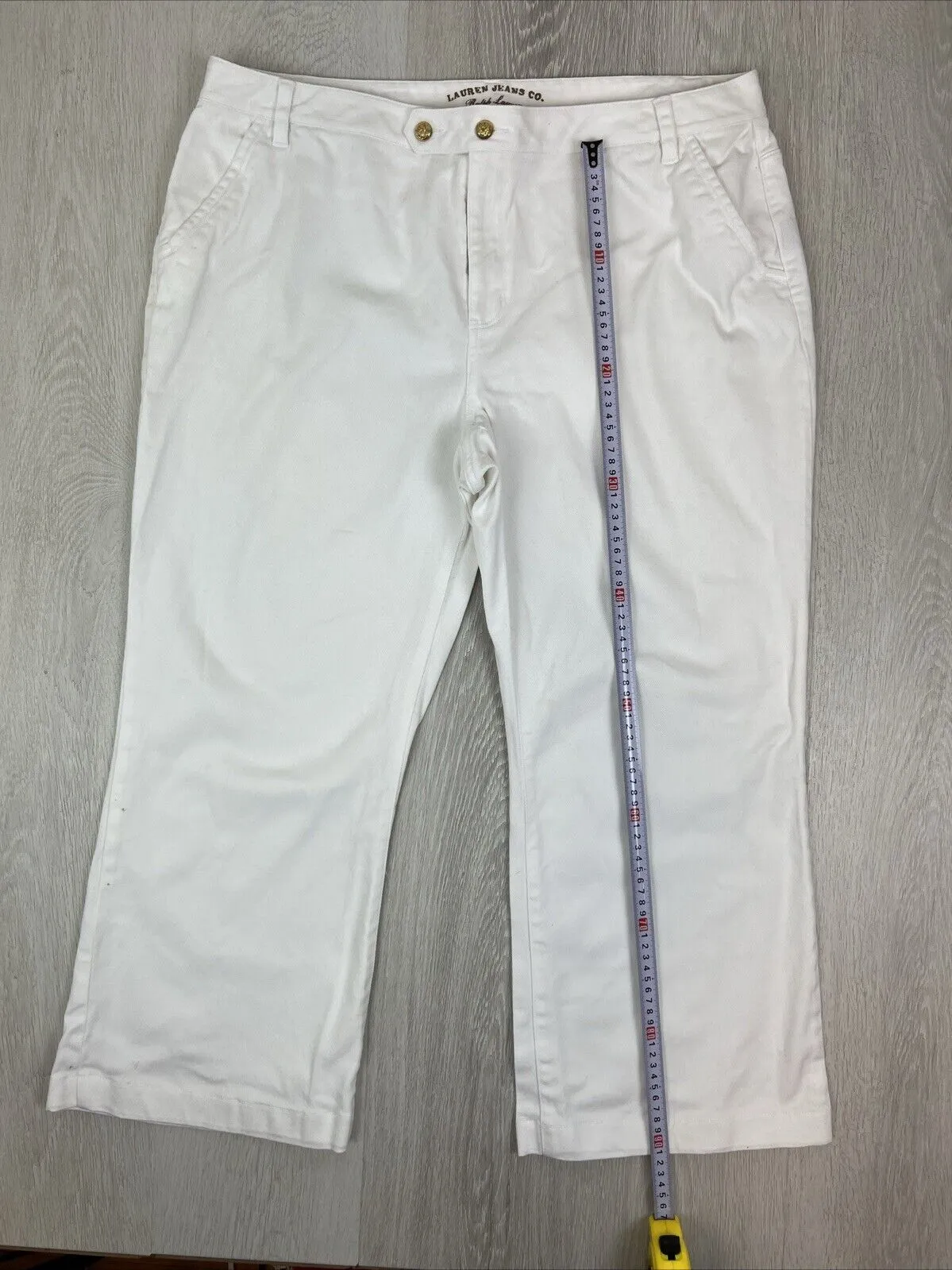 Ralph Lauren Jeans Co. Womens White Relaxed Wide Leg Jeans Size 18W