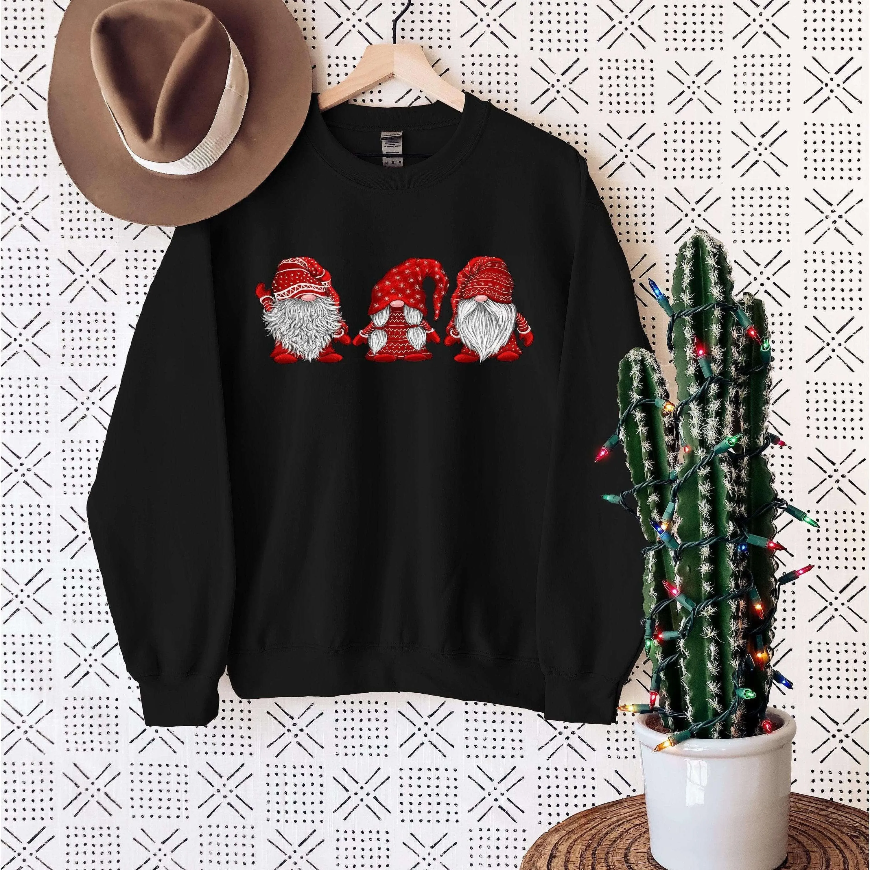 Red Santa Christmas Gnomes Sweatshirt by Crafty Casey's