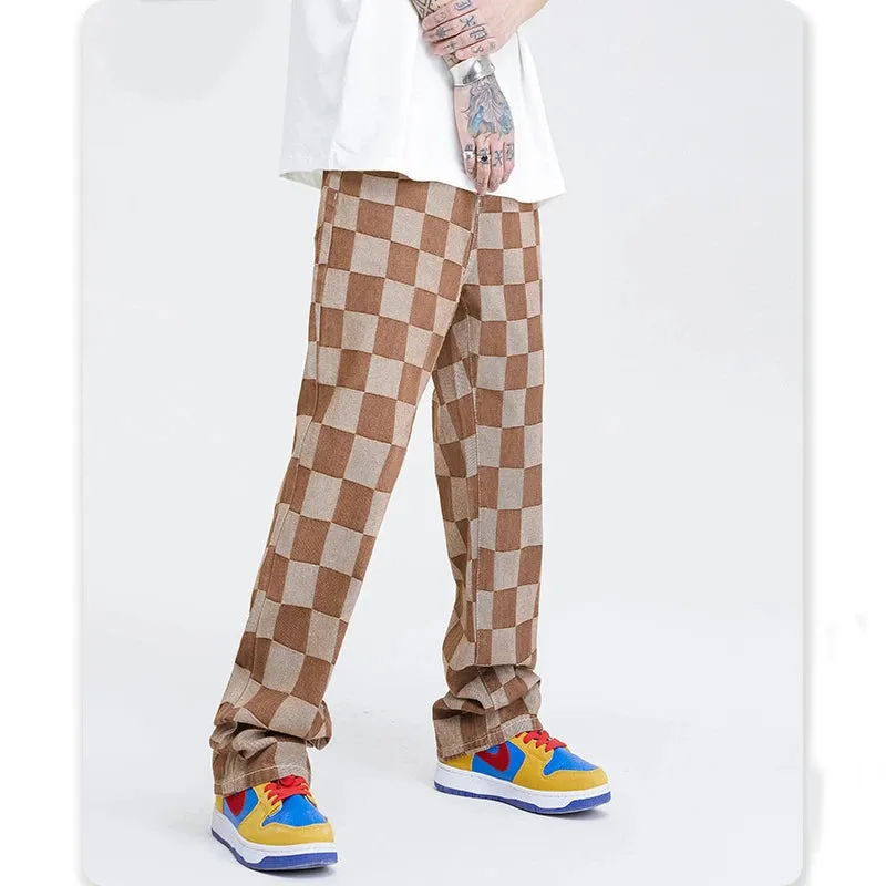 Relaxed Checkered Jeans