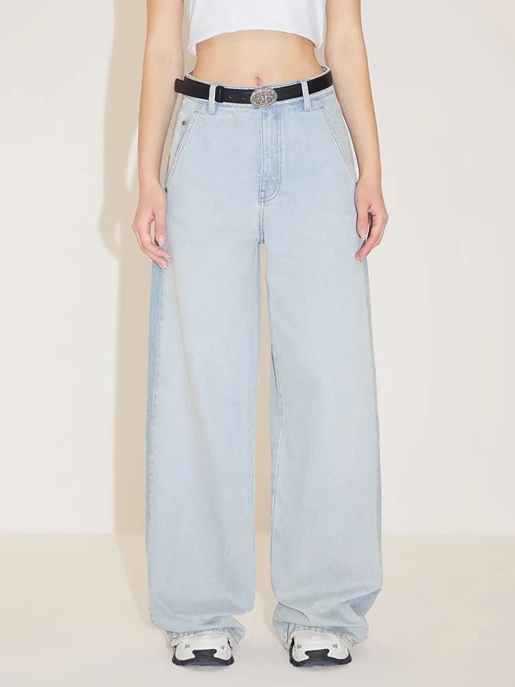 Relaxed Colour Block Wide-Leg Jeans