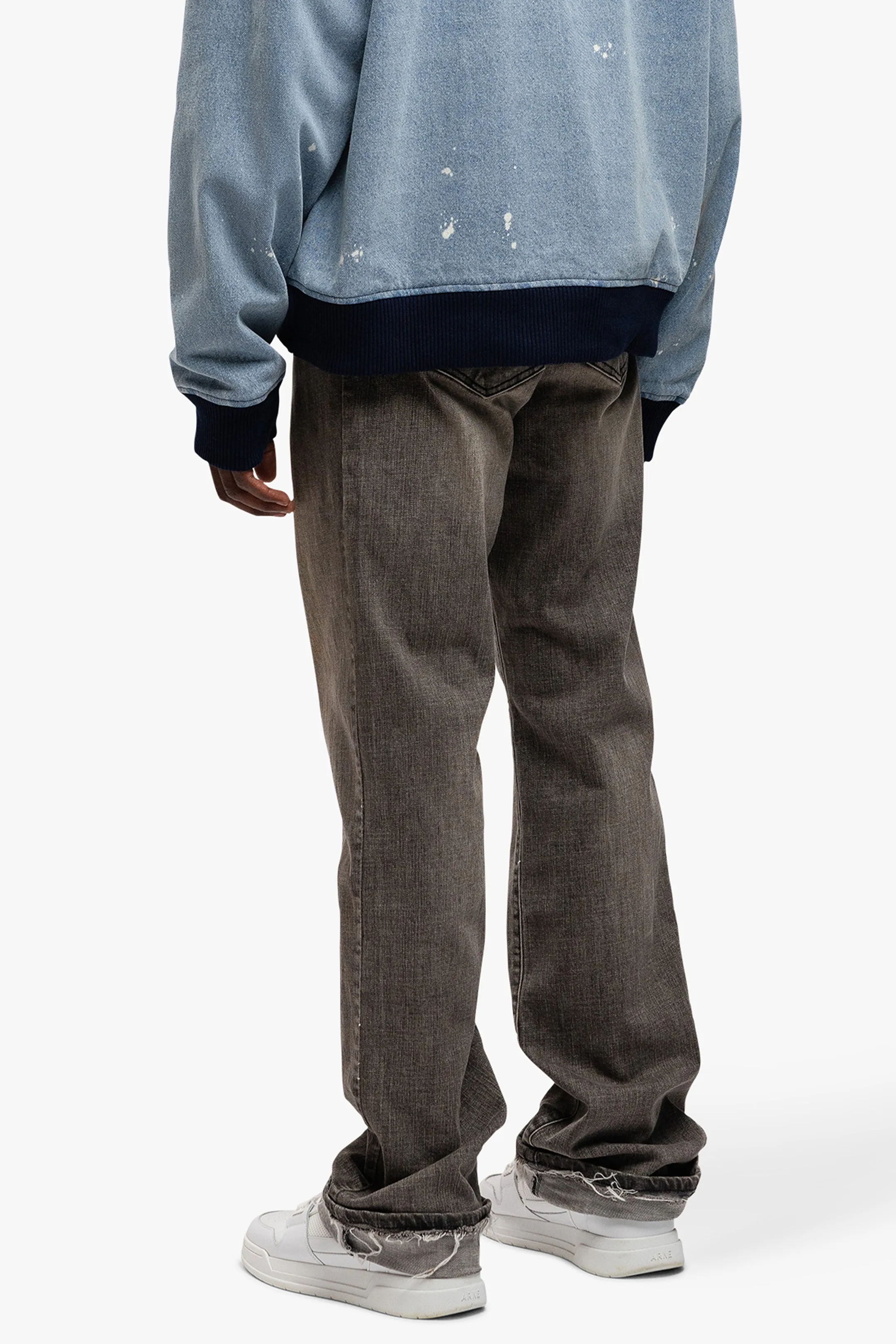 RELAXED FADED FOLD DENIM JEANS