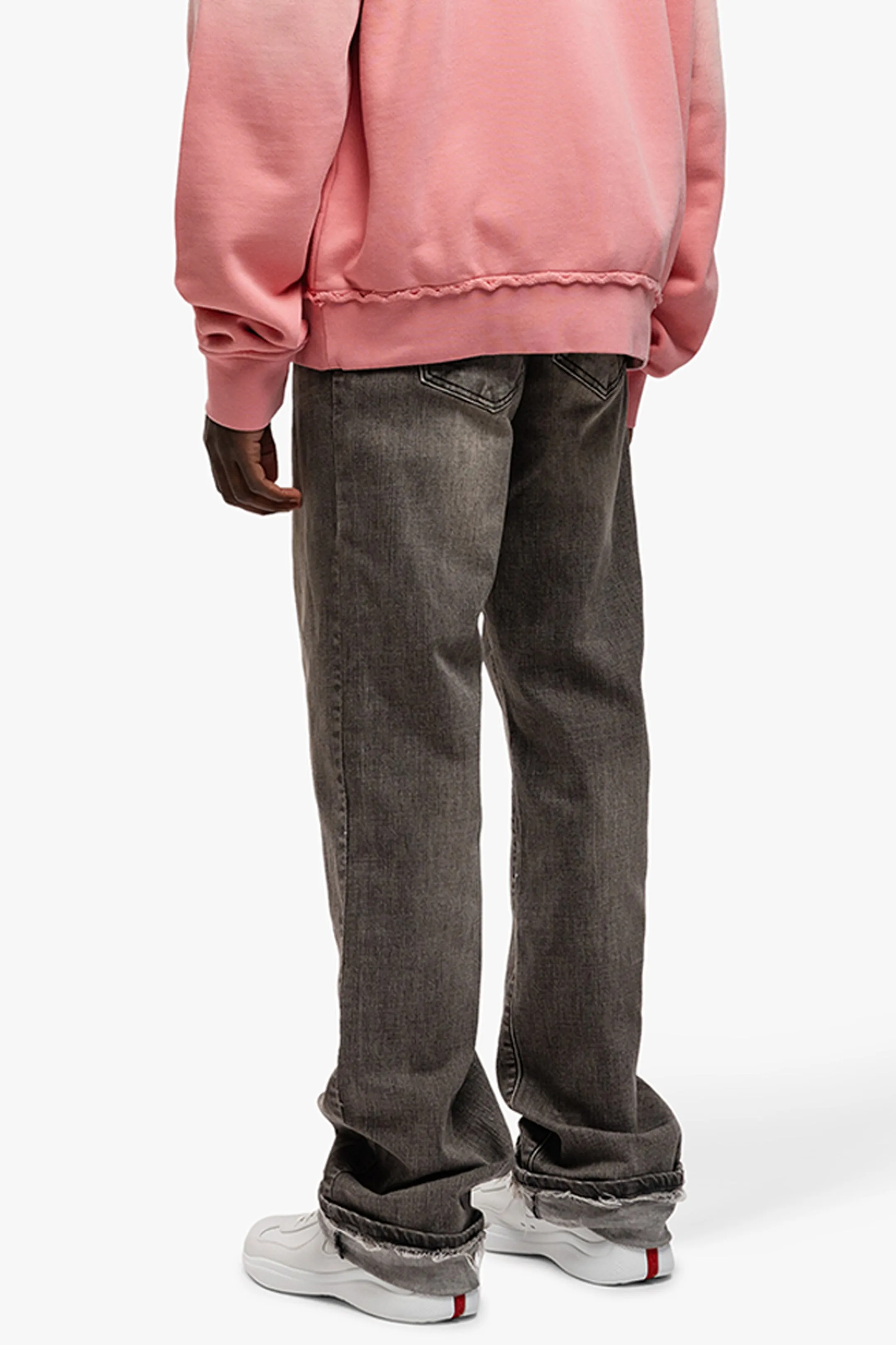 RELAXED FADED FOLD DENIM JEANS