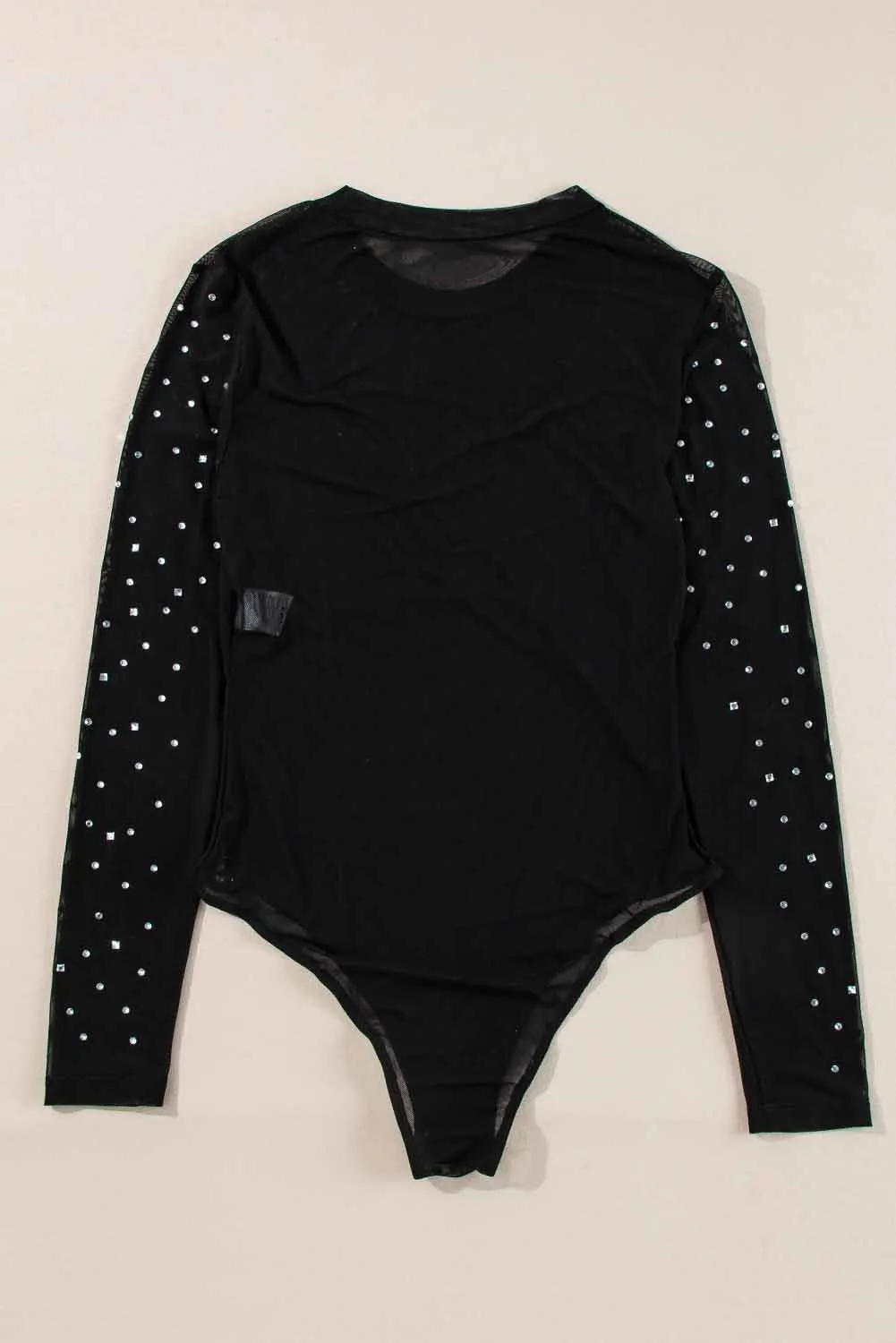 Rhinestone Sheer Mesh Bodysuit