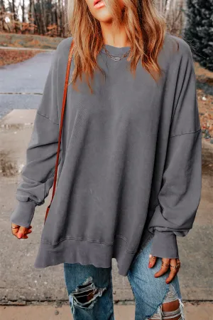 Ribbed Trim Oversized Sweatshirt