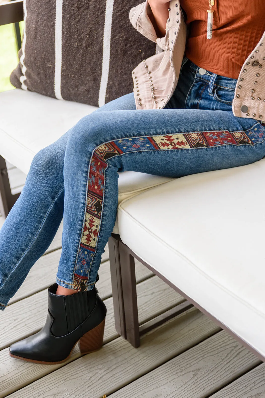 Rio Western Print Relaxed Jeans (1,3,5)