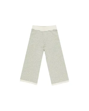 RYLEE   CRU Knit Wide Leg Pant || Sage Stripe