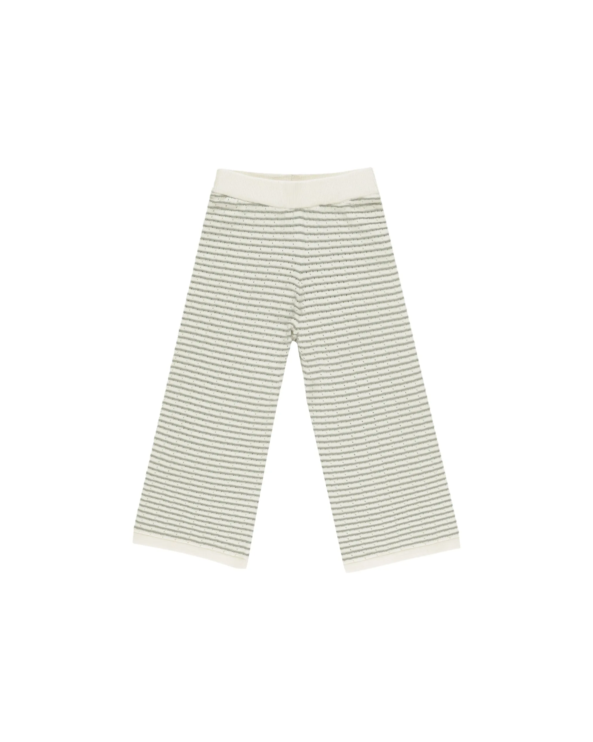RYLEE   CRU Knit Wide Leg Pant || Sage Stripe