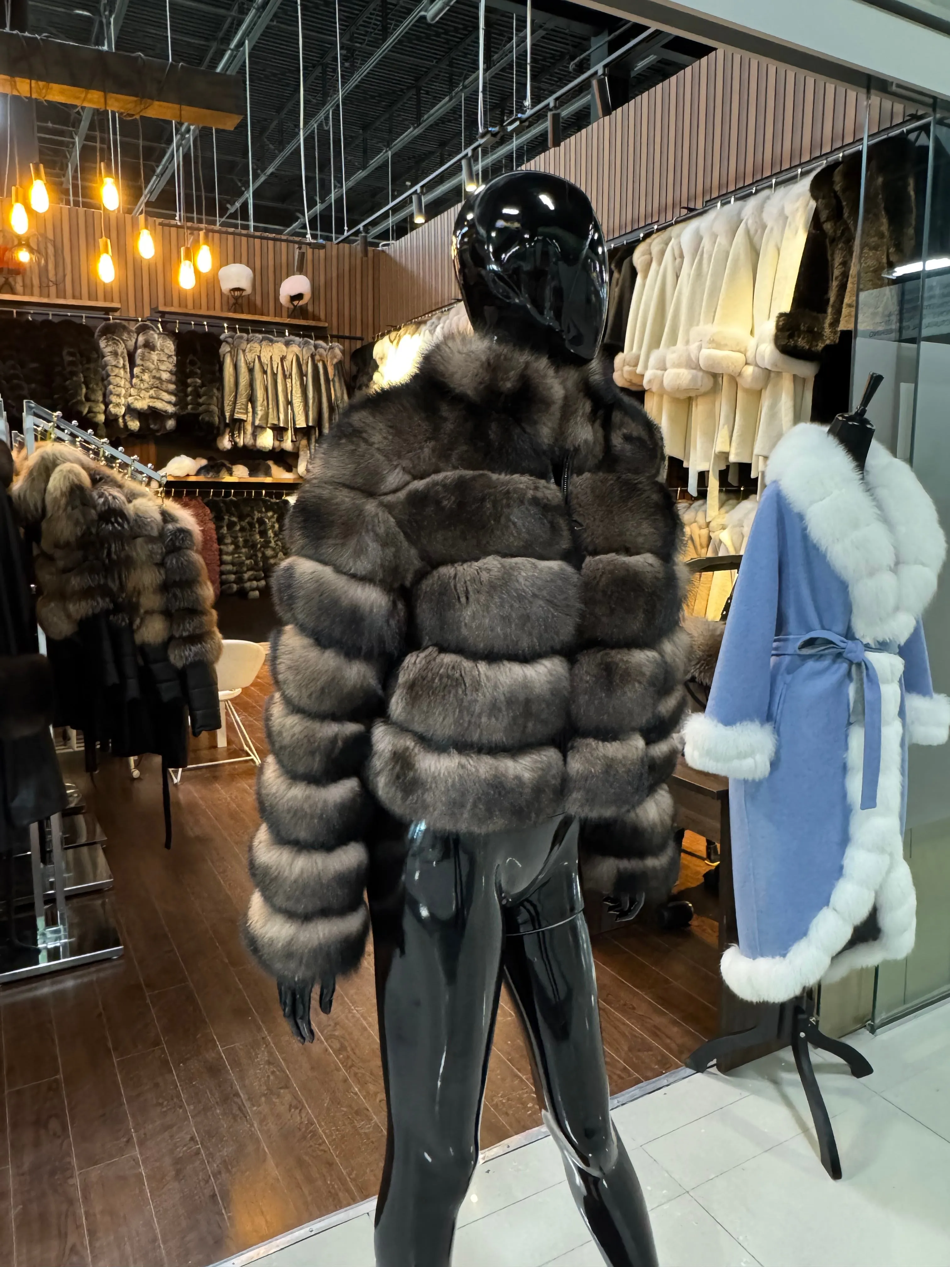 Sable Color Fox Fur Jacket