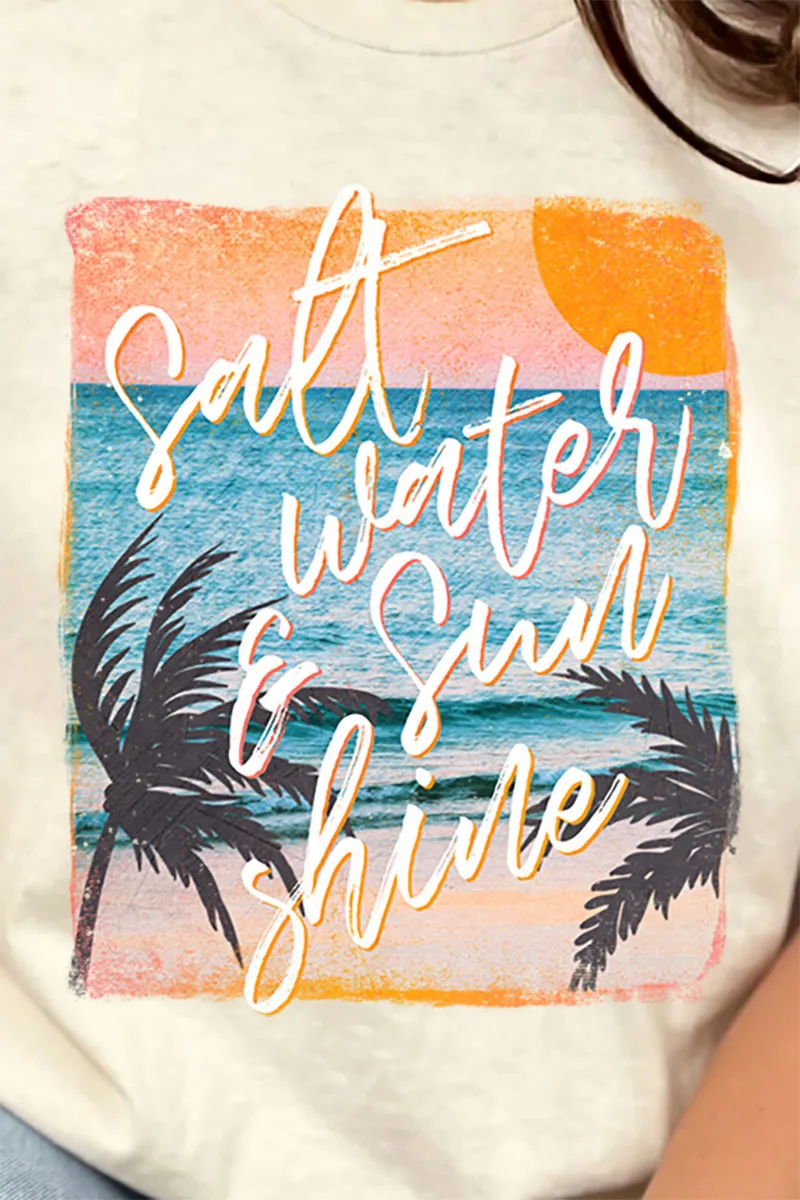 Salt Water And Sunshine Combed Cotton T-Shirt