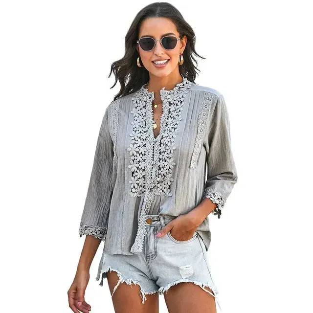Sarah Elegant Lace Blouse