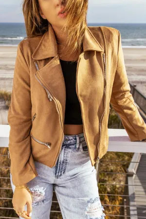 Selah Zip-Up Suede Jacket