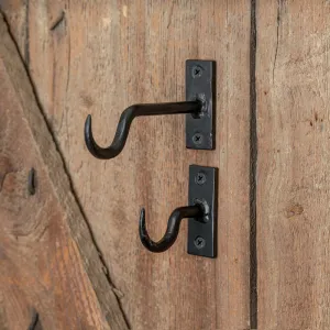 Set of 2 Rustic Cast Iron Wall Hooks