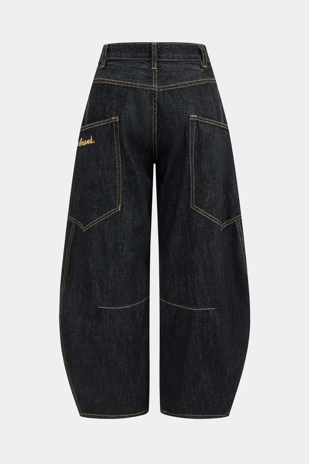 Sheila - Trendy Washed Design Woman's Wide Leg Jeans