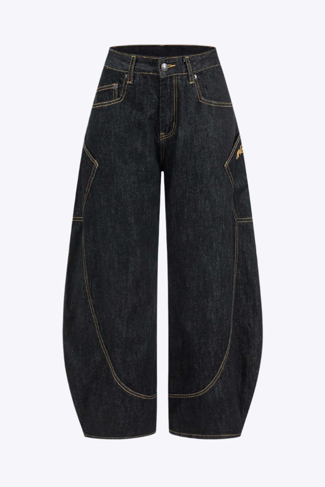Sheila - Trendy Washed Design Woman's Wide Leg Jeans
