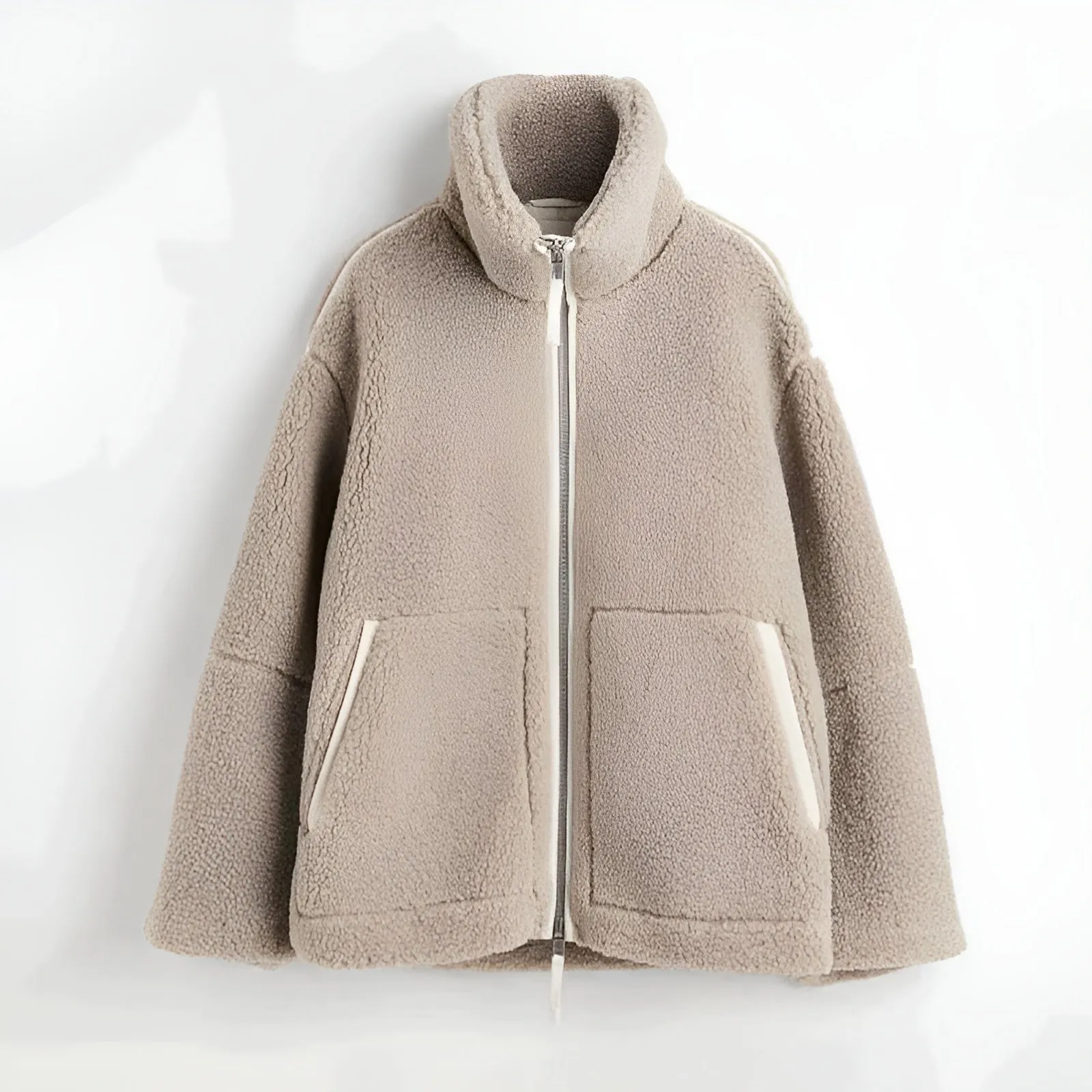 Sherpa zip-up jacket for women