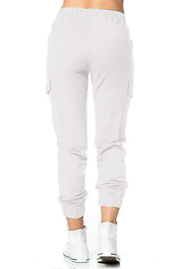 Side Pocket Solid Color Pants