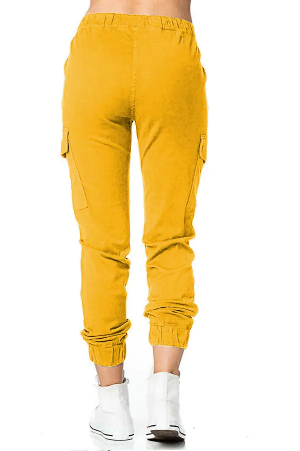 Side Pocket Solid Color Pants