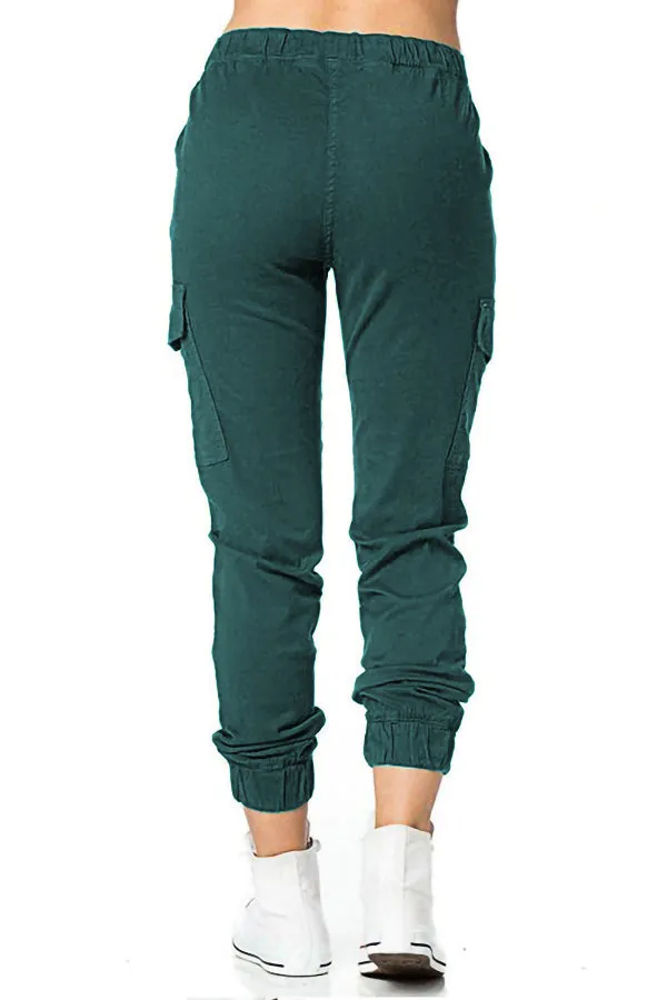 Side Pocket Solid Color Pants