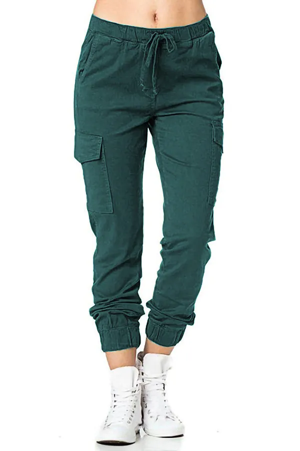Side Pocket Solid Color Pants