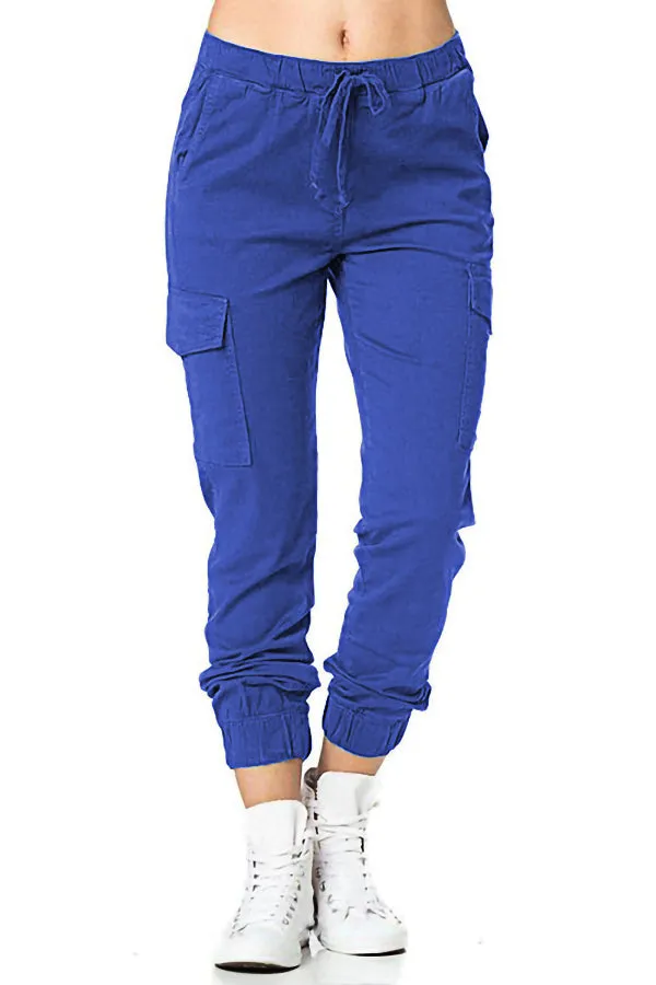 Side Pocket Solid Color Pants