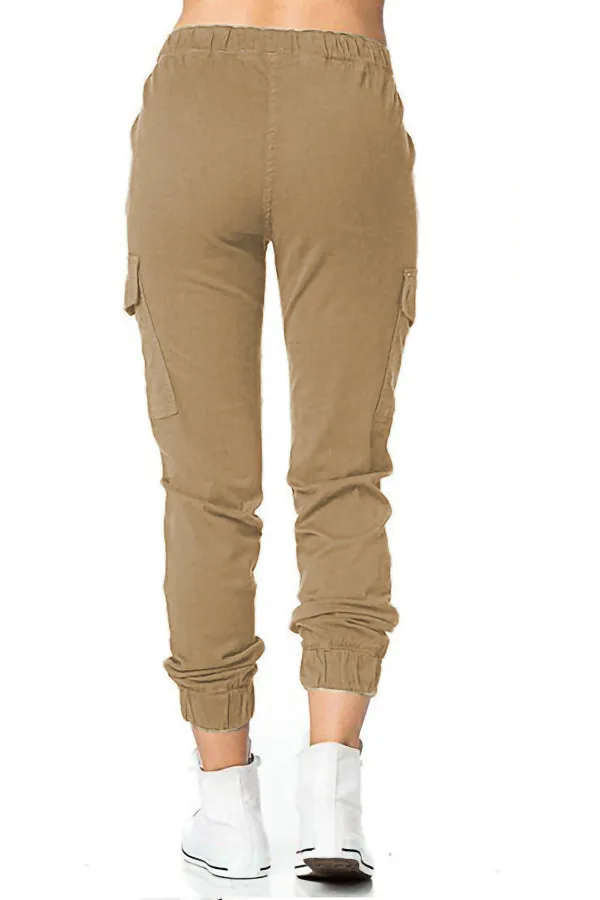Side Pocket Solid Color Pants