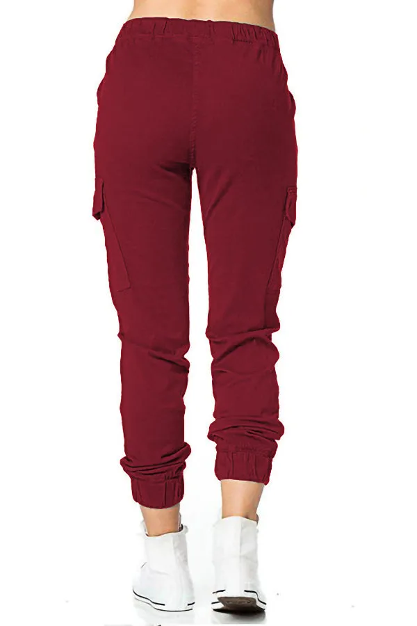 Side Pocket Solid Color Pants