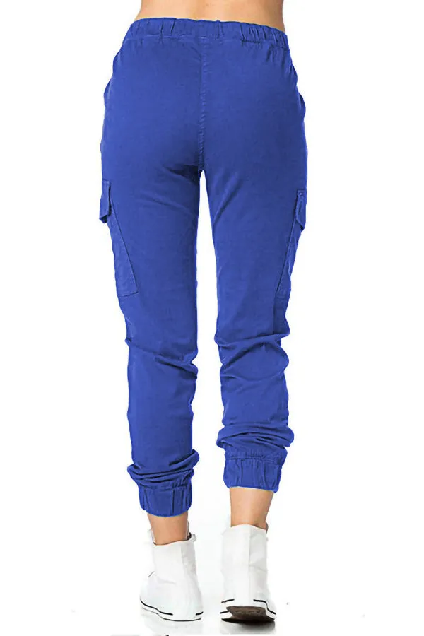 Side Pocket Solid Color Pants
