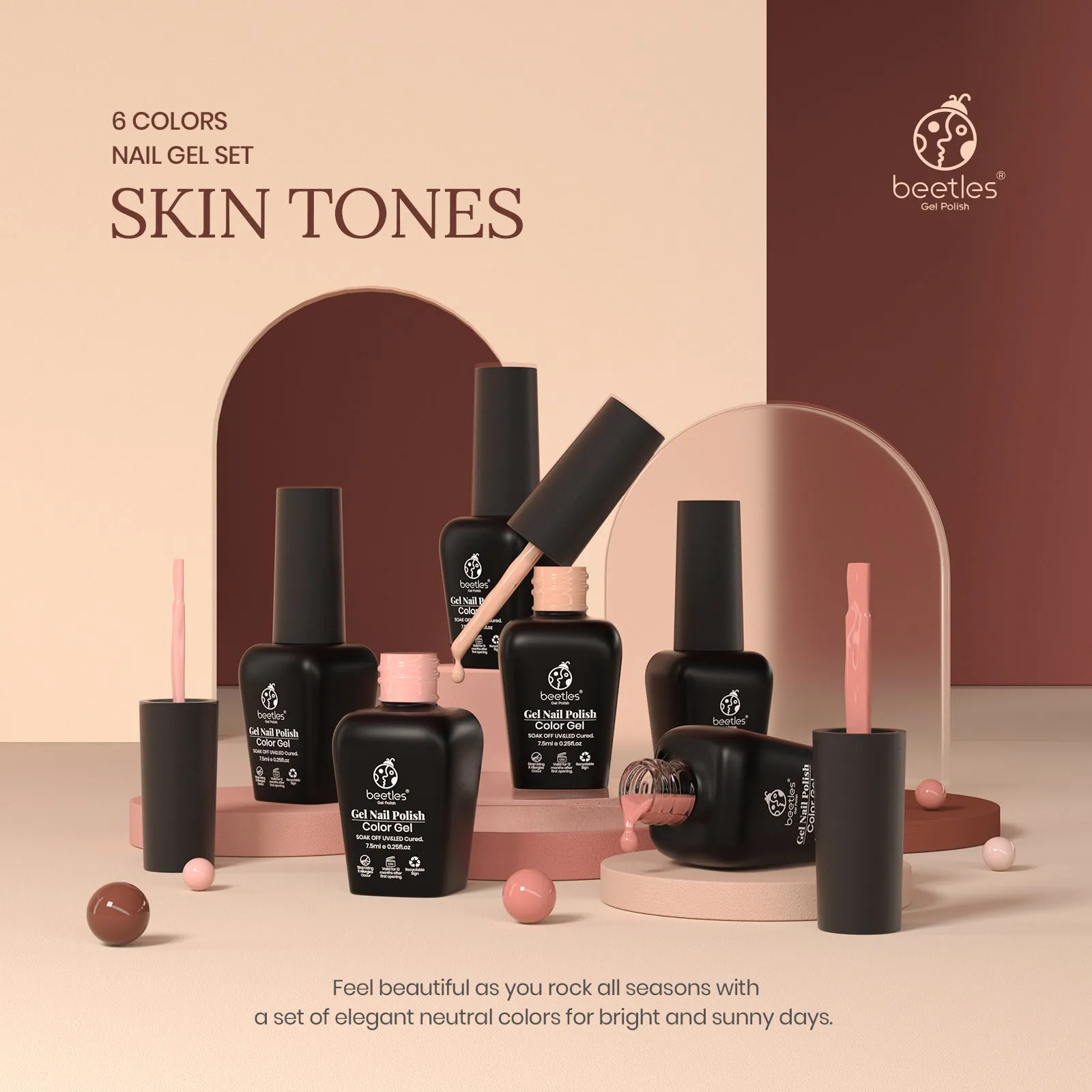 Skin Tones | 6 Colors Gel Polish Set
