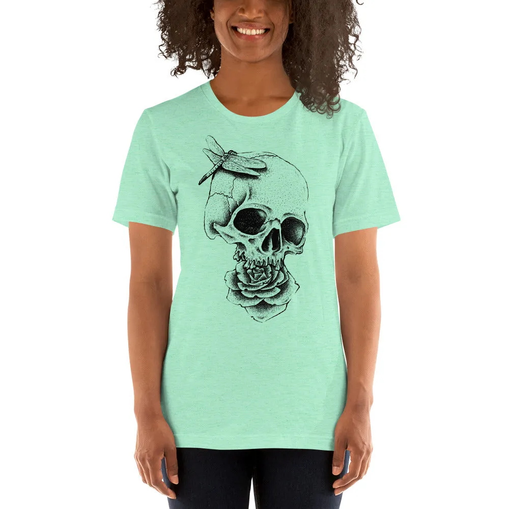 Skull and Rose Short-Sleeve T-Shirt for Women