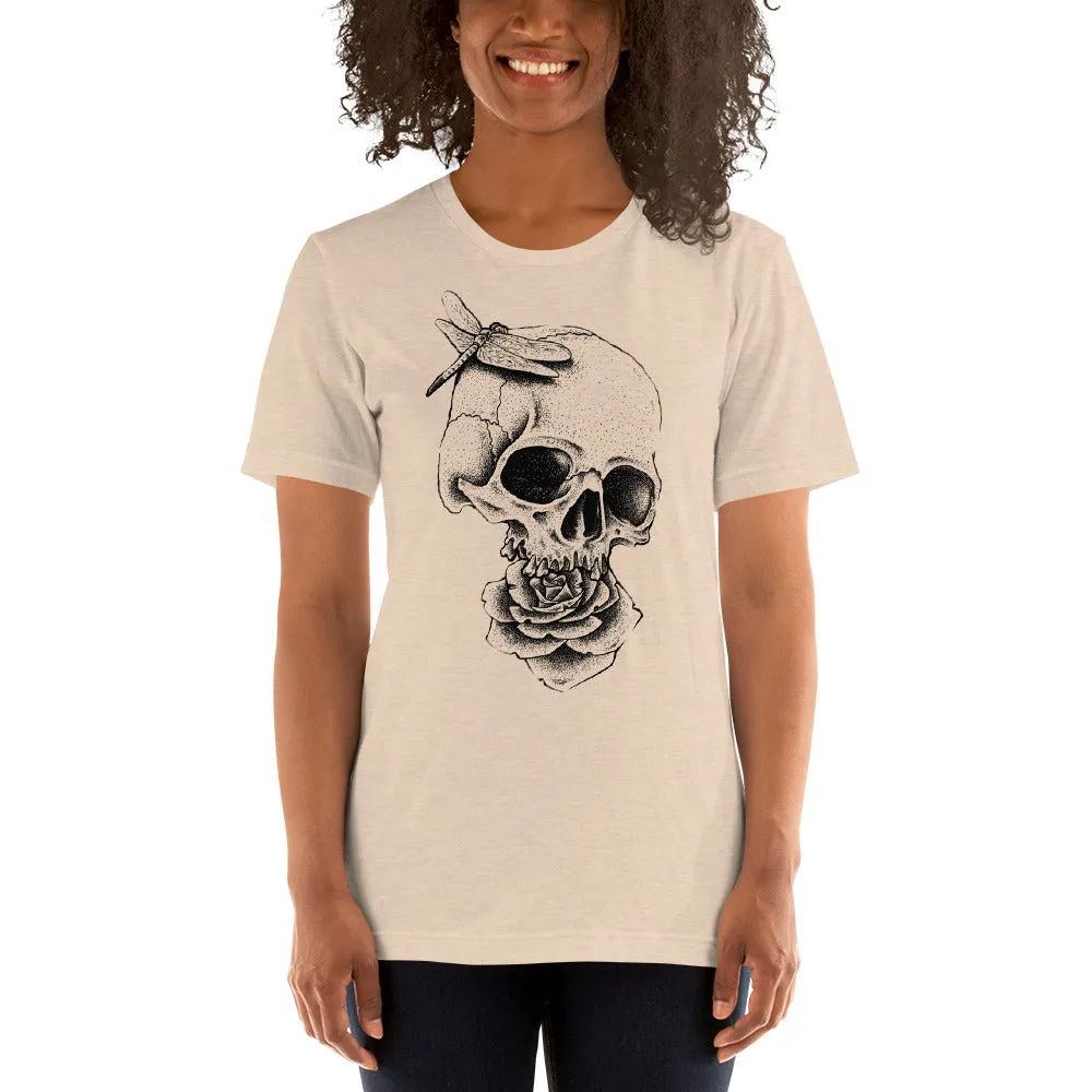 Skull and Rose Short-Sleeve T-Shirt for Women
