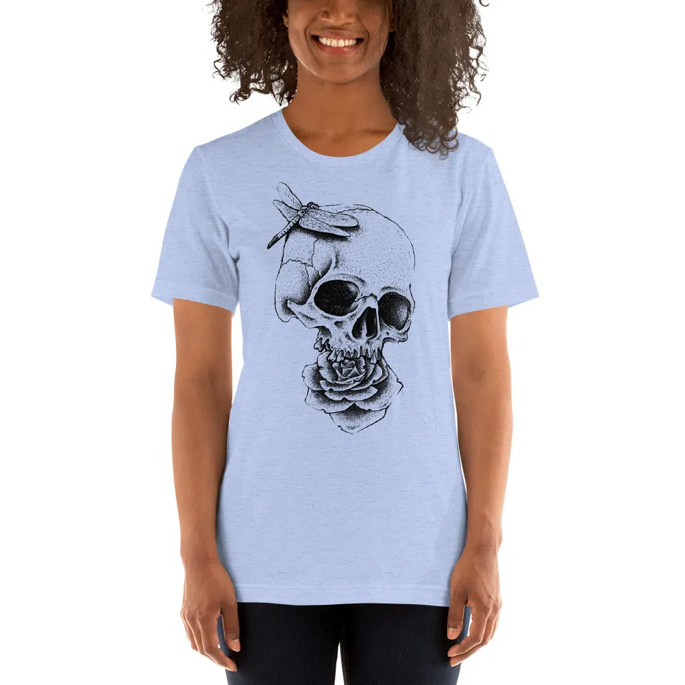 Skull and Rose Short-Sleeve T-Shirt for Women