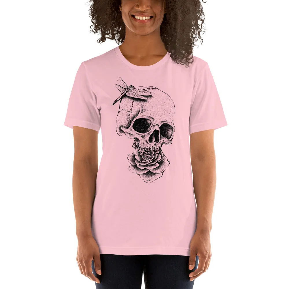 Skull and Rose Short-Sleeve T-Shirt for Women