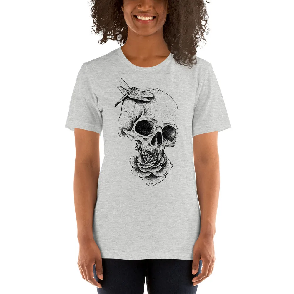 Skull and Rose Short-Sleeve T-Shirt for Women