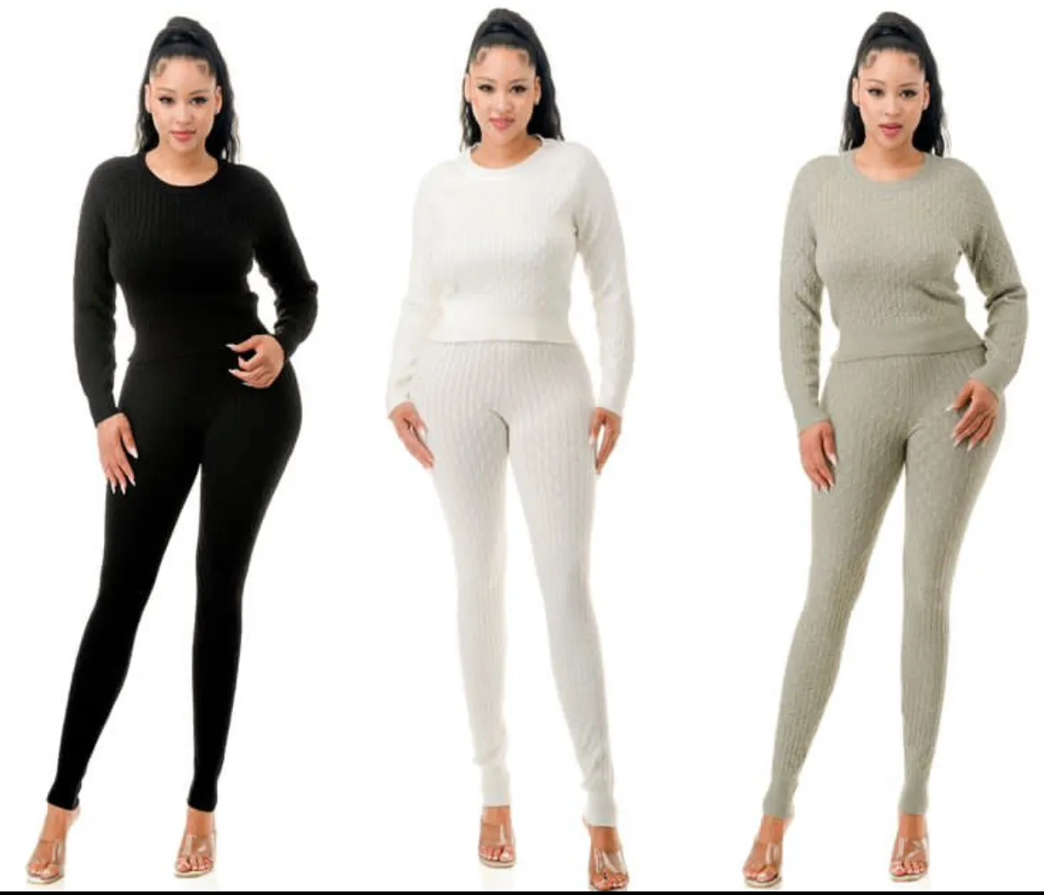 “So Close” Knitted Pants Set