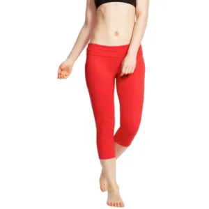 Soffe Women's Roll Down Capri, Red, Small