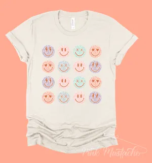 Soft Style Smiley Tiger Print Retro Tee/ Toddler, Youth, And Adult Sizes/ - Unisex Sized