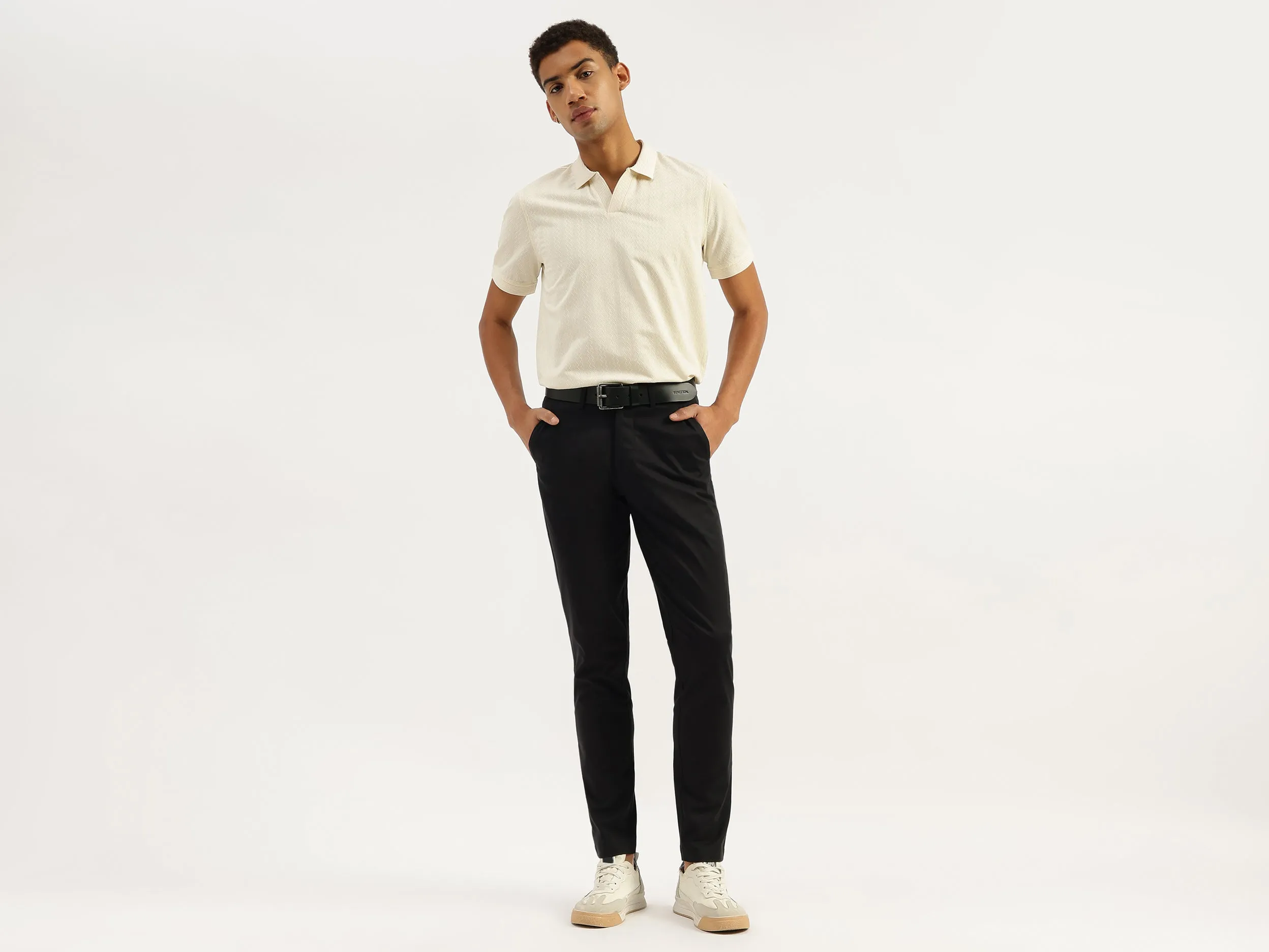 Solid Relaxed Fit Chino Trousers