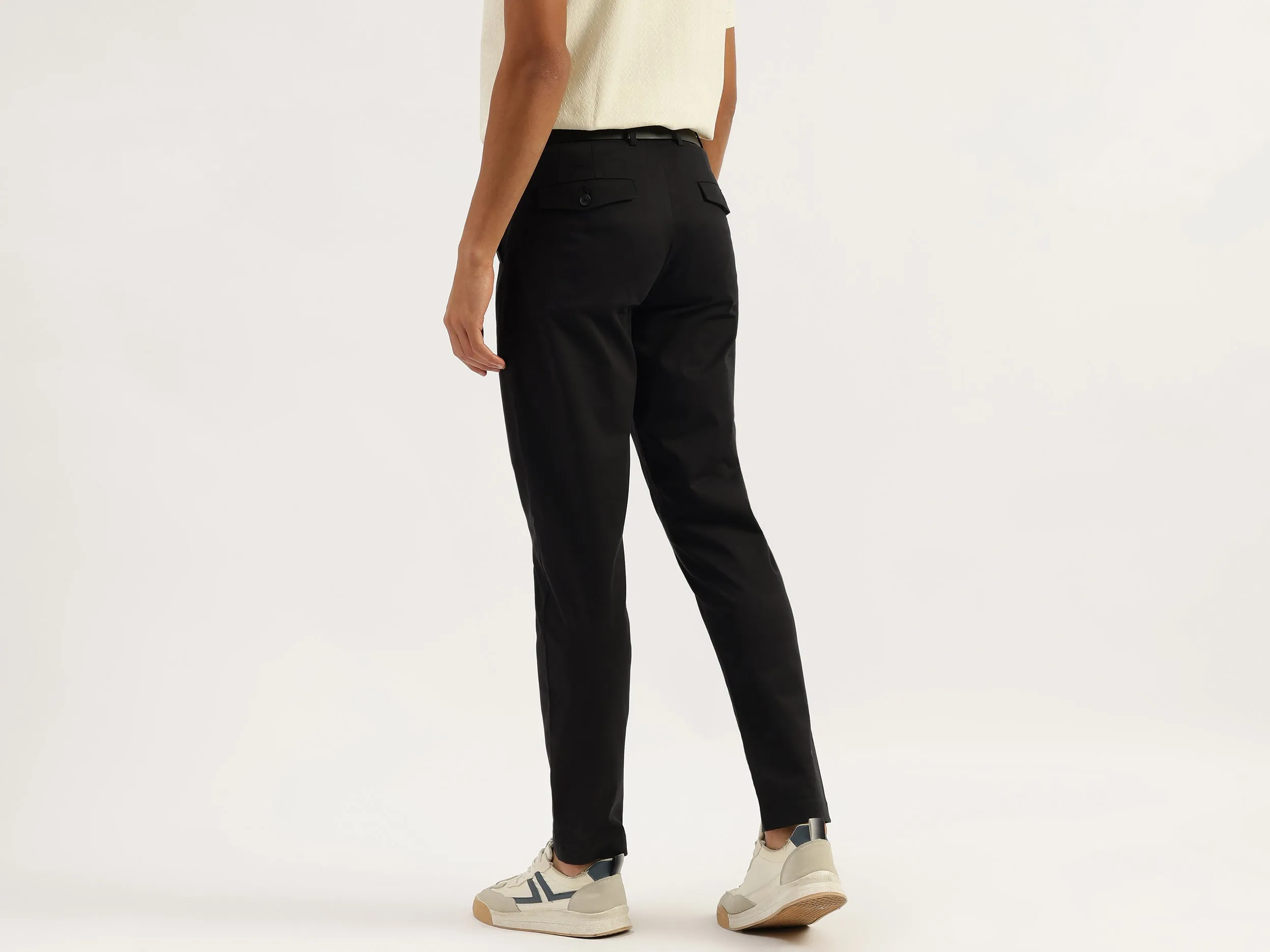 Solid Relaxed Fit Chino Trousers