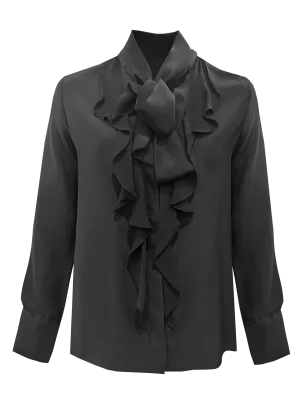 Sophia Ruffle Shirt Black