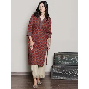 Spring Soul Maroon Printed Kurta