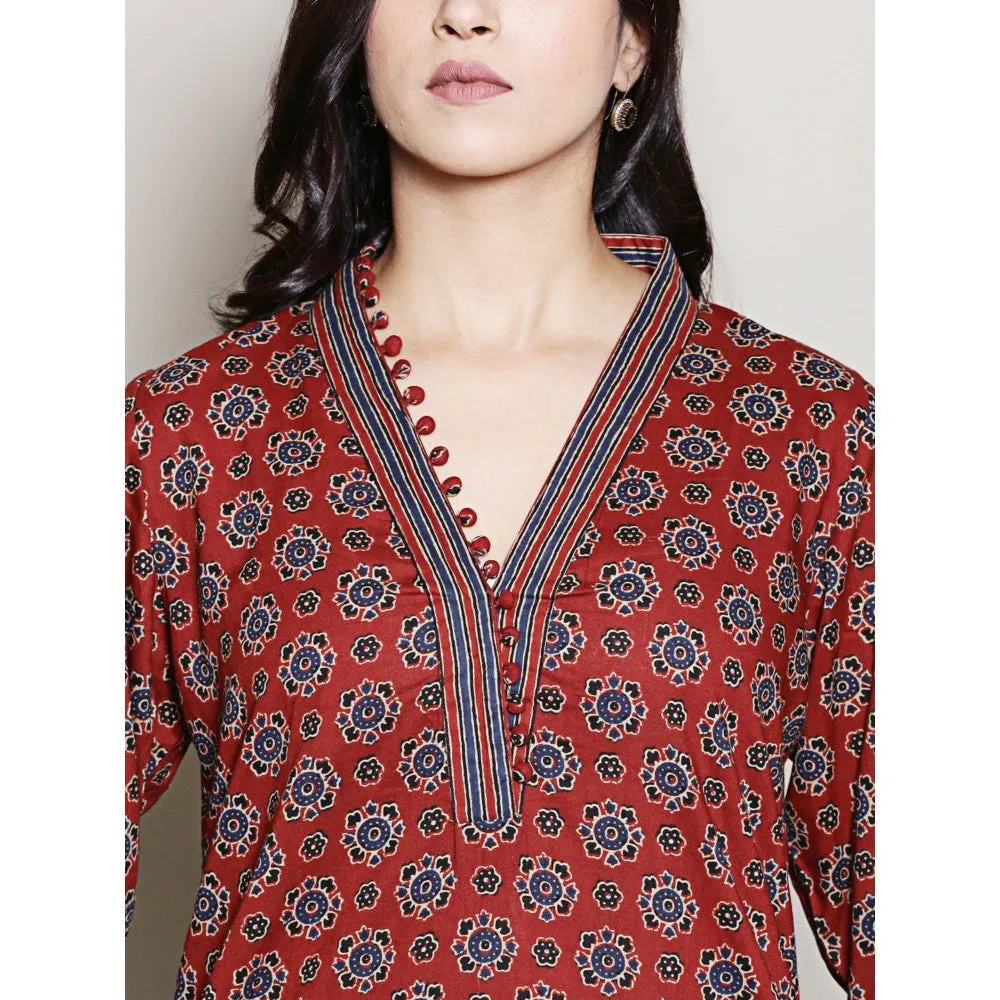 Spring Soul Maroon Printed Kurta