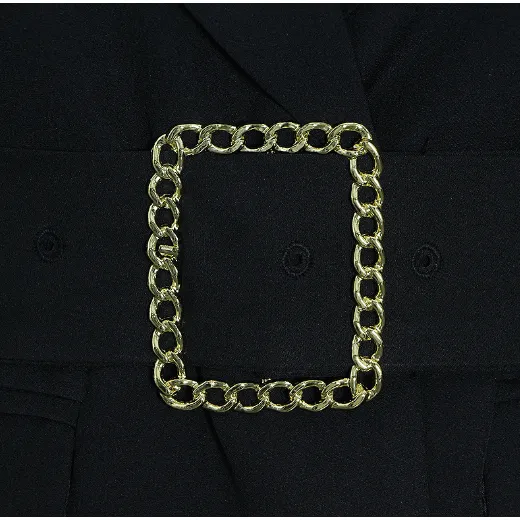 Square buckle belt waist jacket