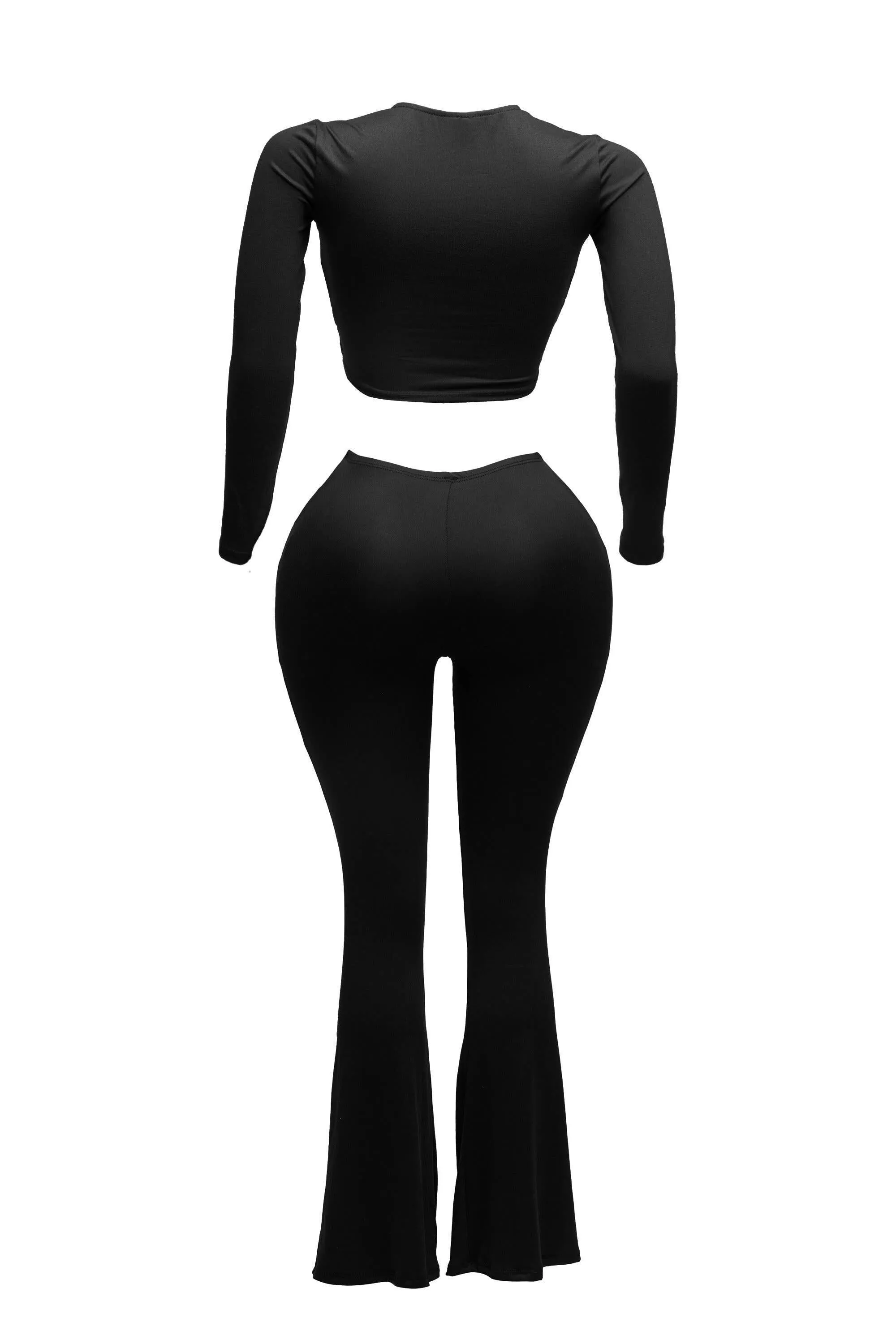 Stacy Strappy Cutout Crop Top Detailed Pant Set