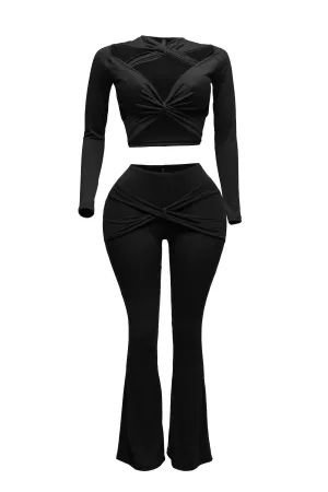 Stacy Strappy Cutout Crop Top Detailed Pant Set