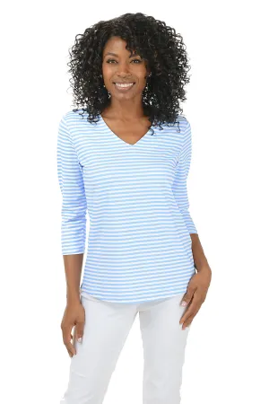 Striped Classic UPF50  V-Neck Top