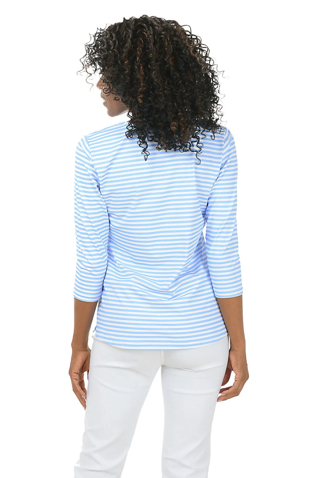 Striped Classic UPF50  V-Neck Top