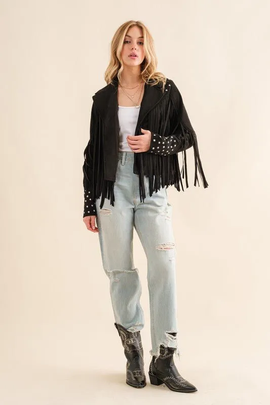 Studded Fringe Western Jacket