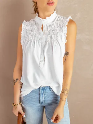 Stunncal Ruffle Neck Casual Vest(7 colors)
