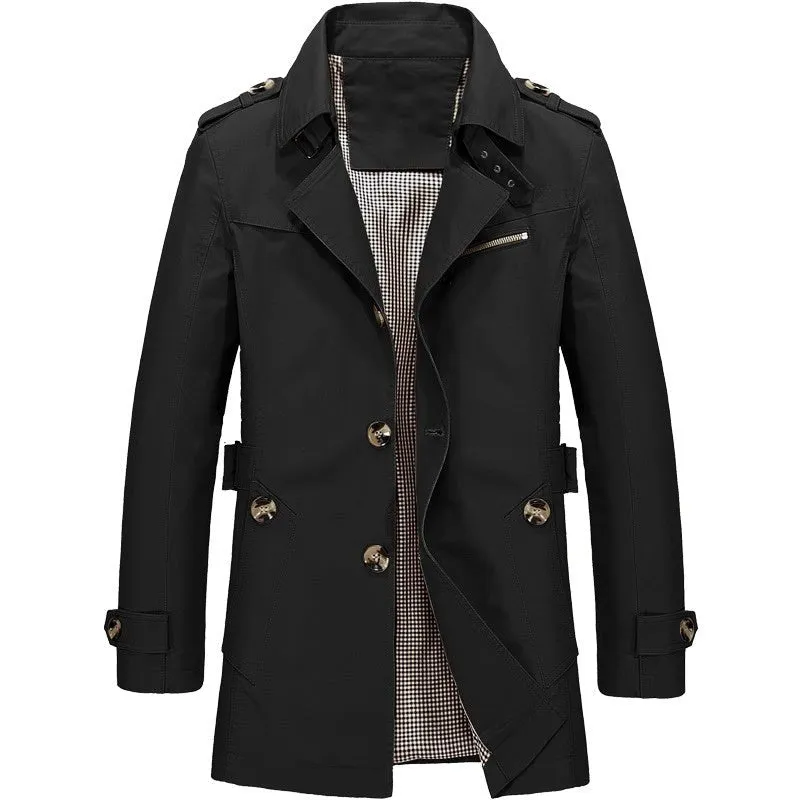 Stylish Folded Collar Trench Coat for Modern Elegance